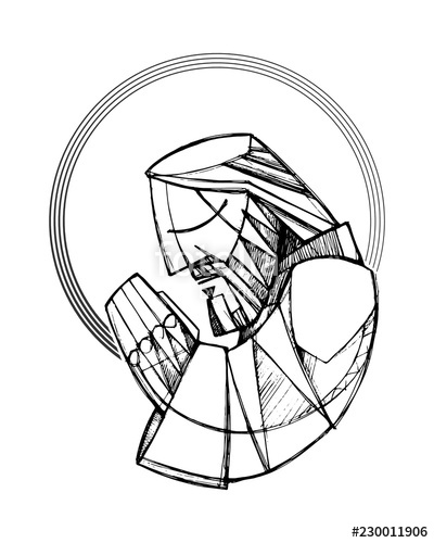 400x500 Jesus Christ Praying Vector Illustration Stock Image And Royalty