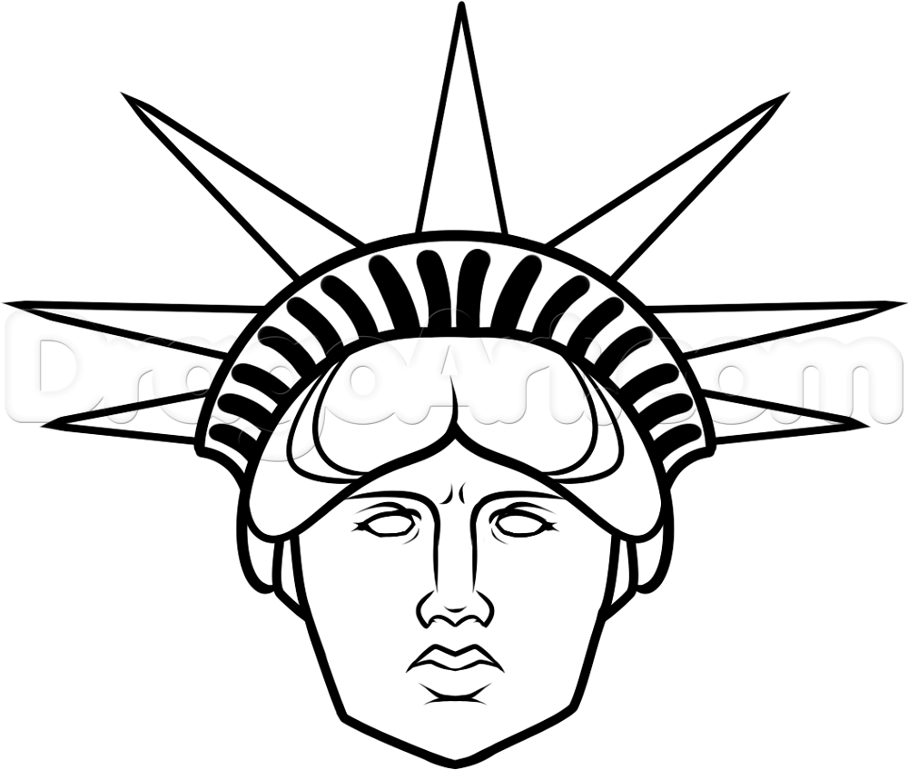 1000x848 How To Draw Statue Of Liberty Face Step Art