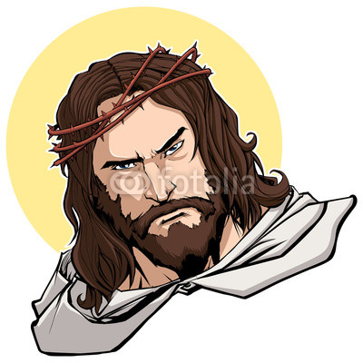 400x400 Portrait Of Jesus Christ Wearing Crown Of Thorns And Looking