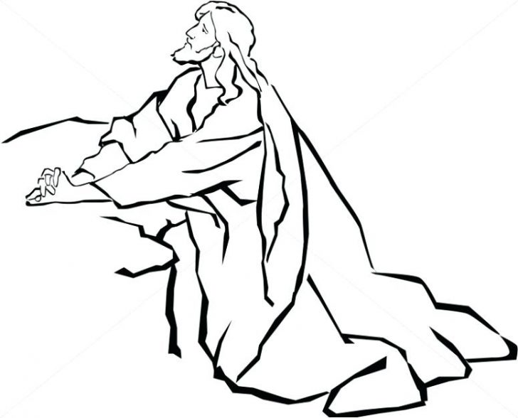 728x588 Wonderful Black And White Line Drawings Of Jesus In The Garden