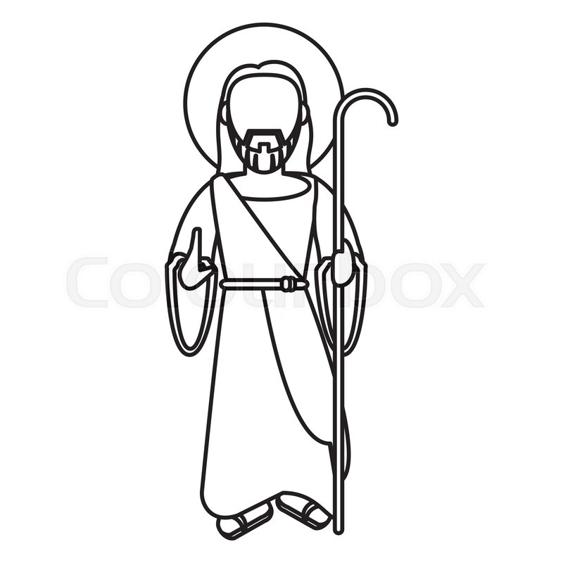 800x800 Jesus Christ Blessed With Stick Stock Vector Colourbox