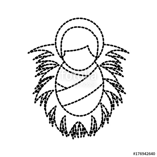 500x500 Cartoon Cute Baby Jesus Christ In The Crib Stock Image