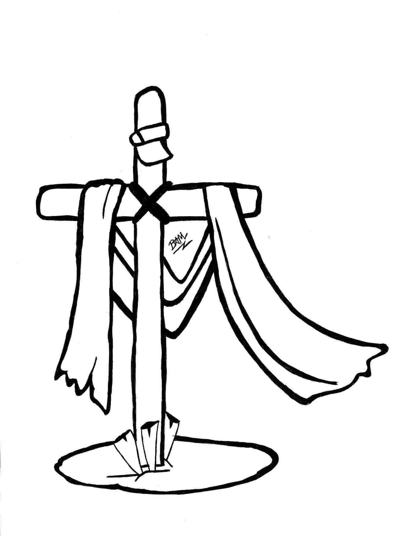 1343x1770 Cartoon Drawing Of Jesus On The Cross