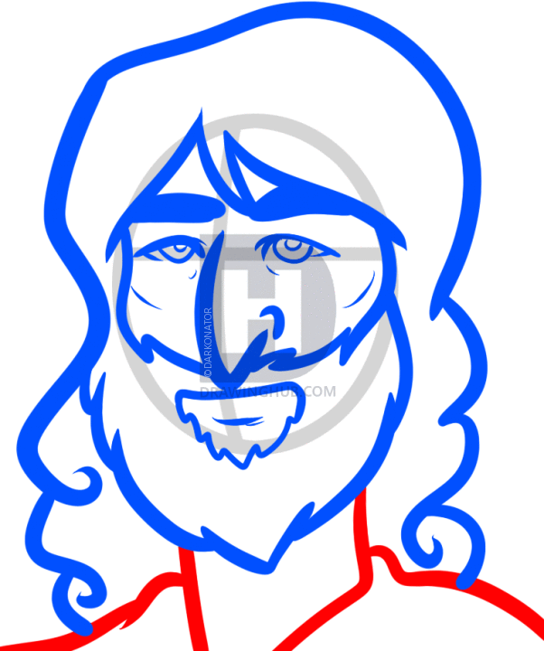 602x720 How To Draw Jesus Easy, Step