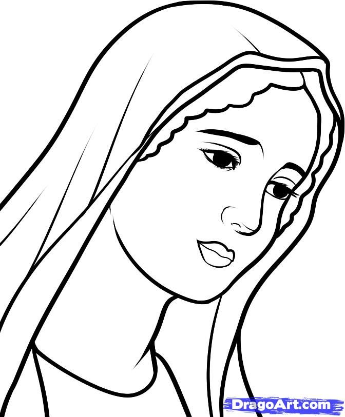 672x813 How To Draw Mary Mother Of Jesus Religion Virgin Mary, Art