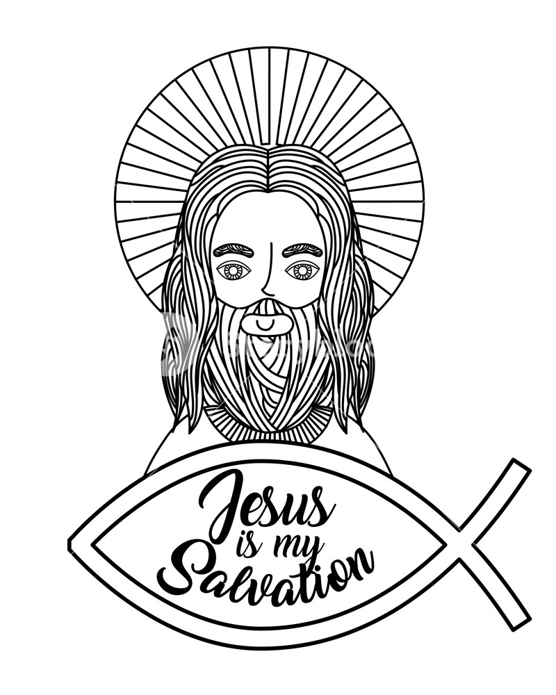 800x1000 Jesus Is My Salvation Hand Drawing Image Vector Illustration