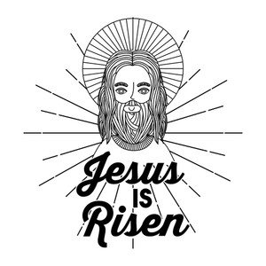 300x300 Jesus Is Risen Hand Drawing Image Vector Illustration Royalty Free