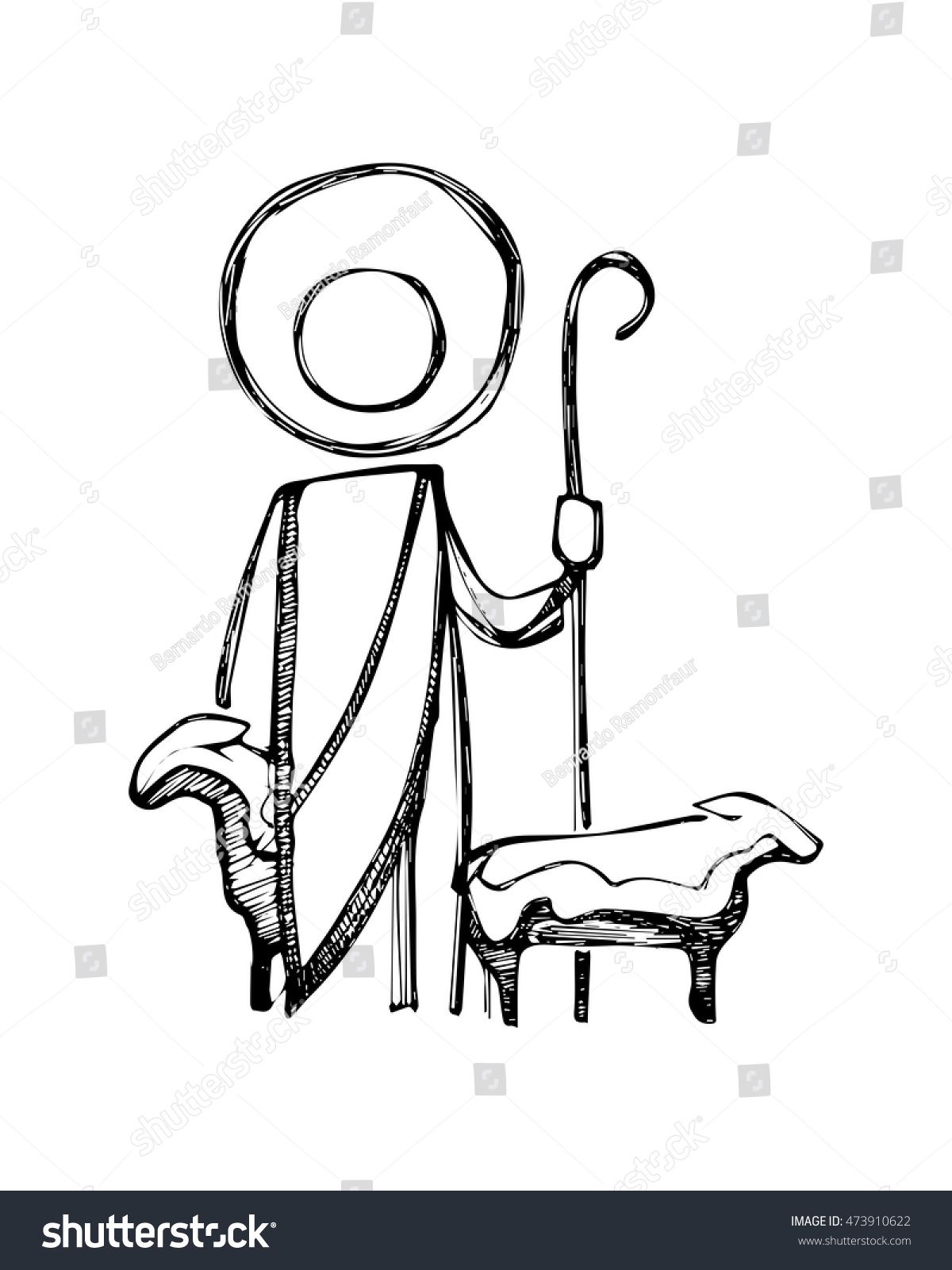 1200x1600 Hand Drawn Vector Illustration Or Drawing Of Jesus Christ Good