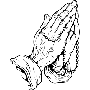 300x300 Praying Coloring Pages Jesus Hands Page