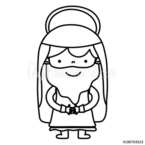 500x500 Line Jesus Christ With Halo Religious Hope