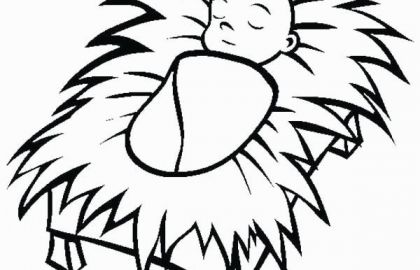 420x270 Free Coloring Pages Baby Jesus In A Manger Baby Jesus Color