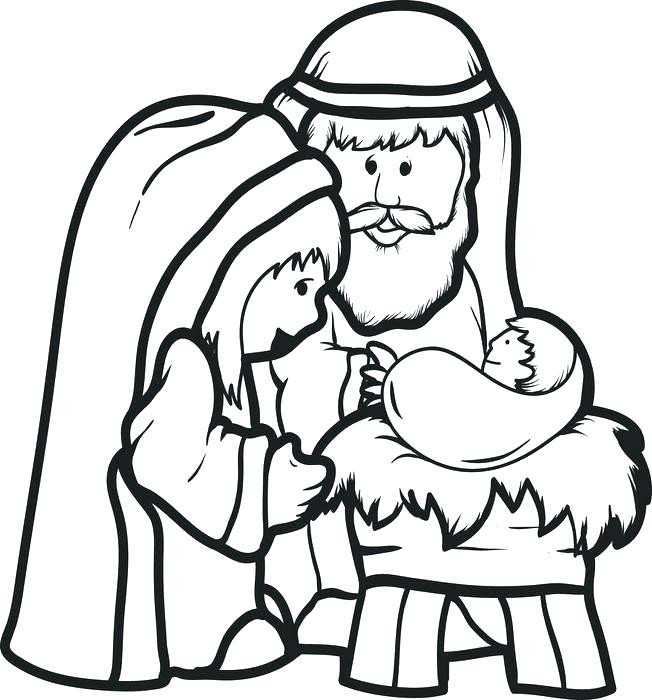 652x700 Jesus In A Manger Coloring