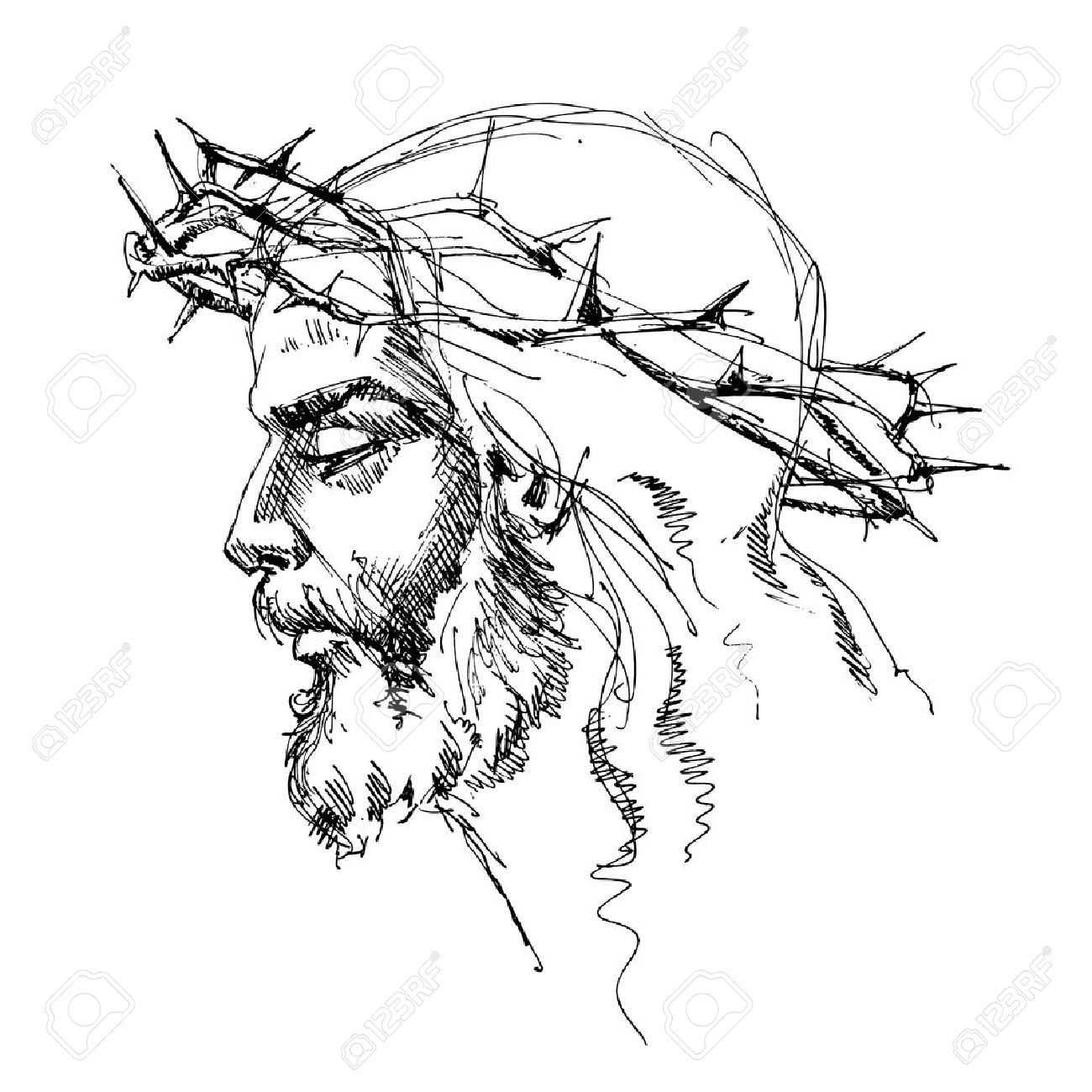 1300x1300 Huge Collection Of 'jesus Crown Of Thorns Drawing' Download More