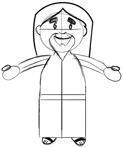 400x479 Huge Collection Of 'jesus Drawing Step