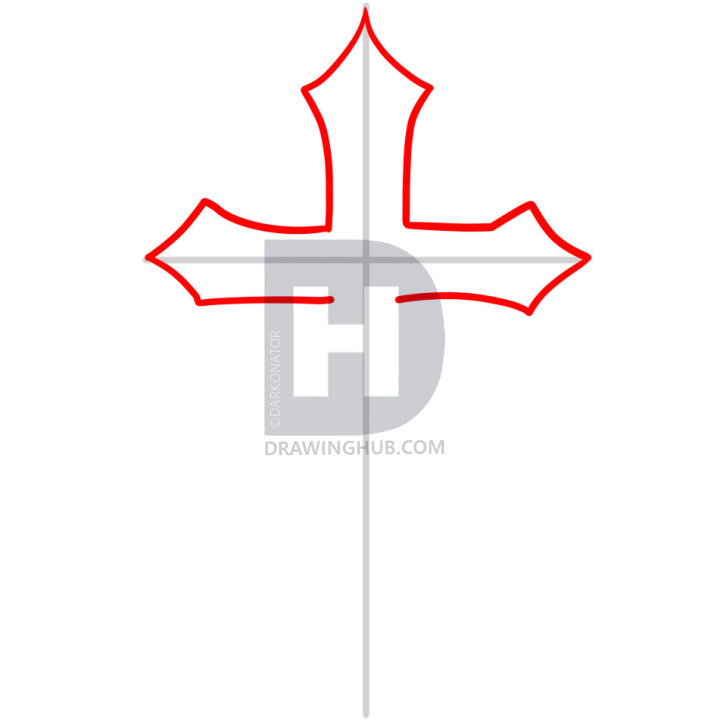 720x720 How To Draw A Cross, Cross, Step