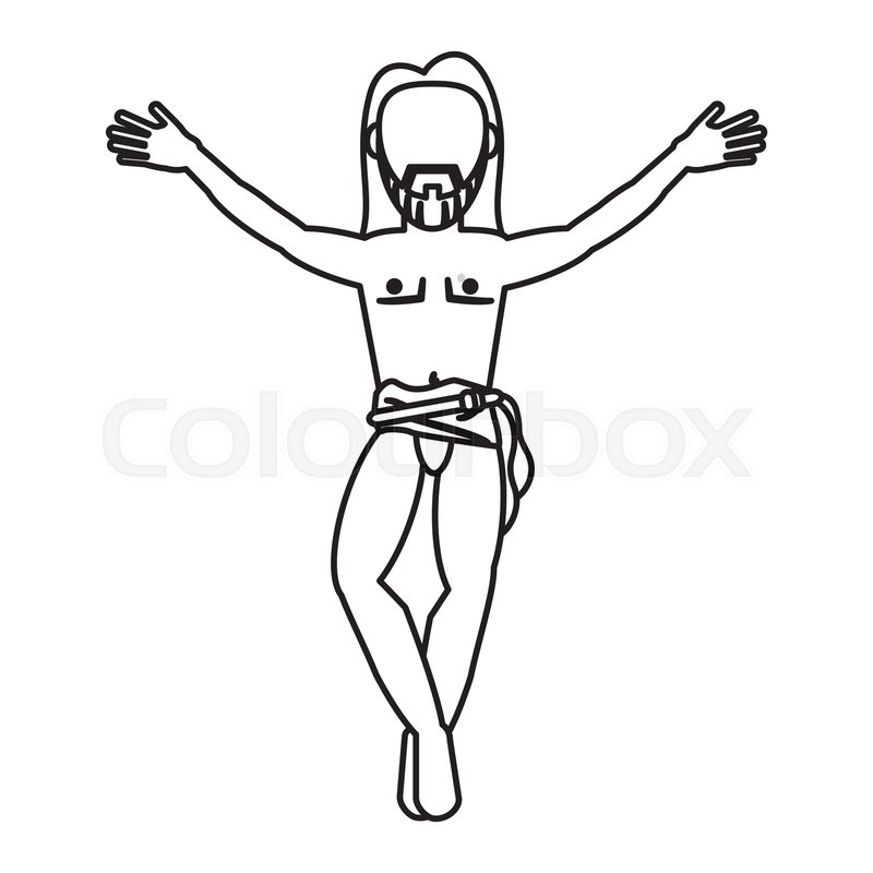 800x800 Jesus Christ Catholic Faceless Outline Stock Vector Colourbox