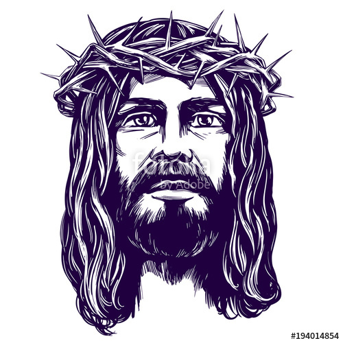 500x500 Jesus Christ, The Son Of God, Symbol Of Christianity Hand Drawn