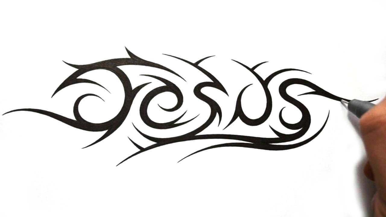 1280x720 How To Draw Jesus In A Tribal Tattoo Design Style