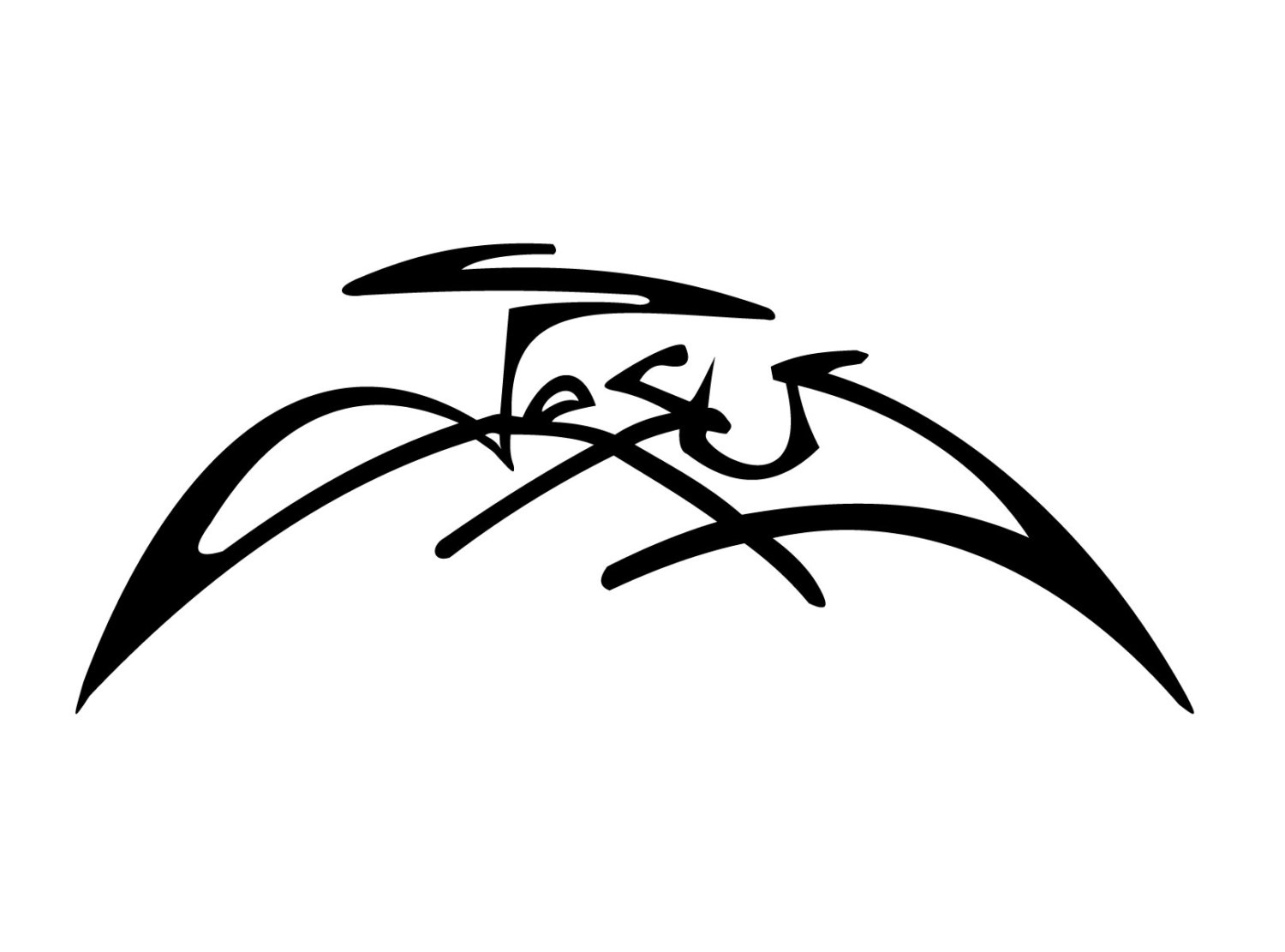 1500x1111 Jesus In Tattoo Style Decal Tribal Art Jesus Sticker Etsy