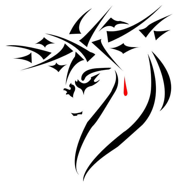 600x603 abstract jesus tattoo on biceps tattoo ideas