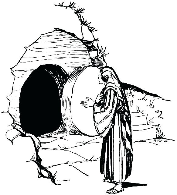583x640 Coloring Pictures Of Jesus Empty Tomb
