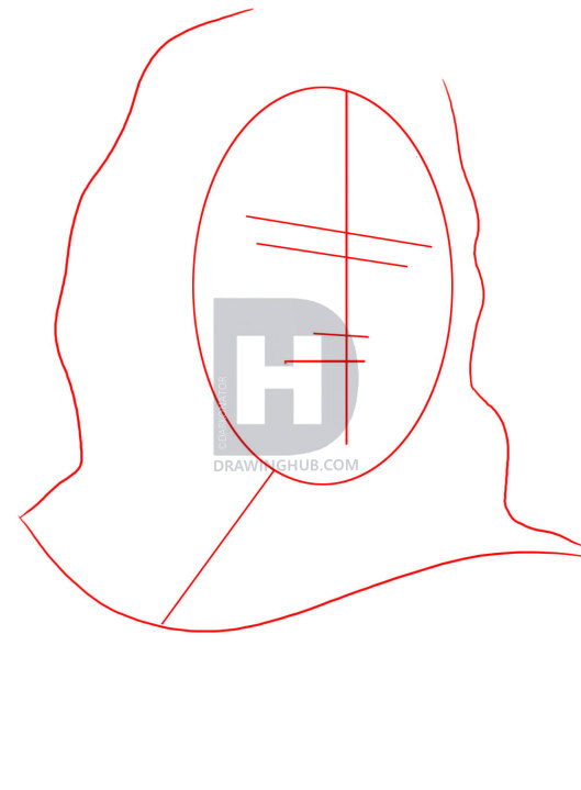 529x719 How To Draw Jesus Christ, Step