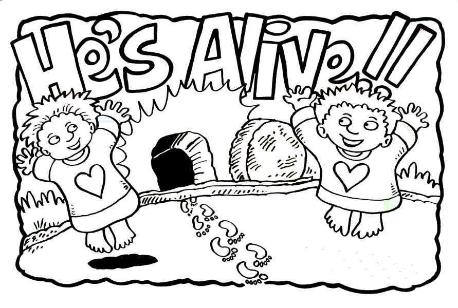 891x600 jesus is alive coloring