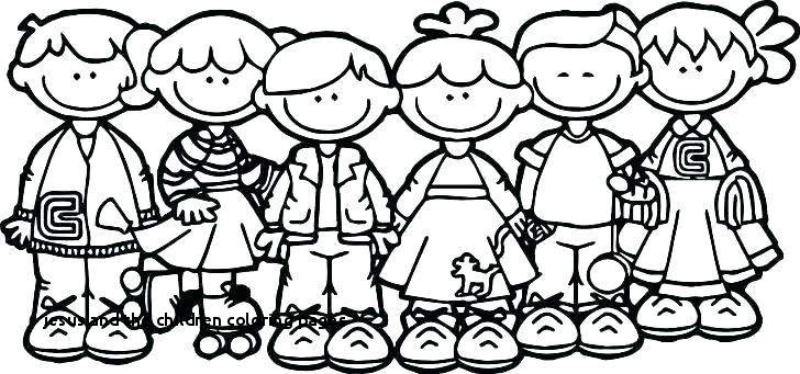 728x341 Jesus With Children Coloring