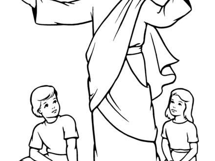 440x330 Jesus With Children Coloring Pages, Jesus With The Children
