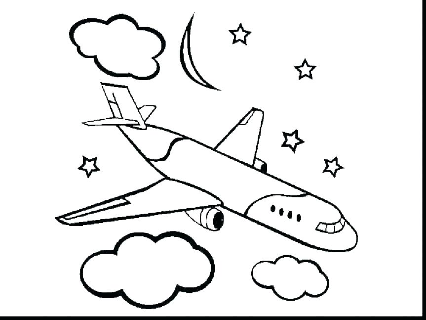 863x647 Airplane Coloring Pages To Print E Vintage