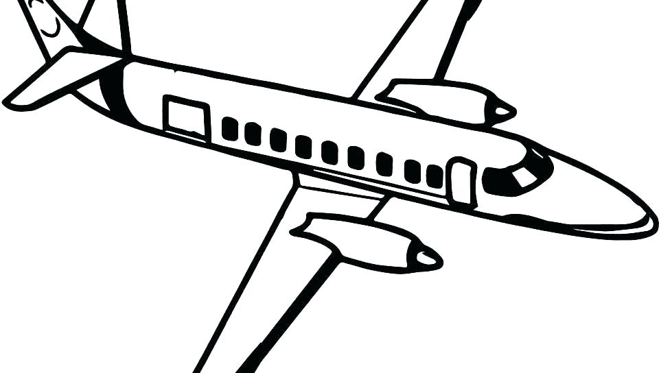 960x544 Airplane Coloring Picture