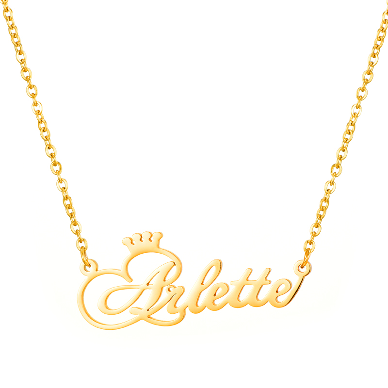 800x800 Personalized Name Crown Necklace Handmade Customized Cursive Font