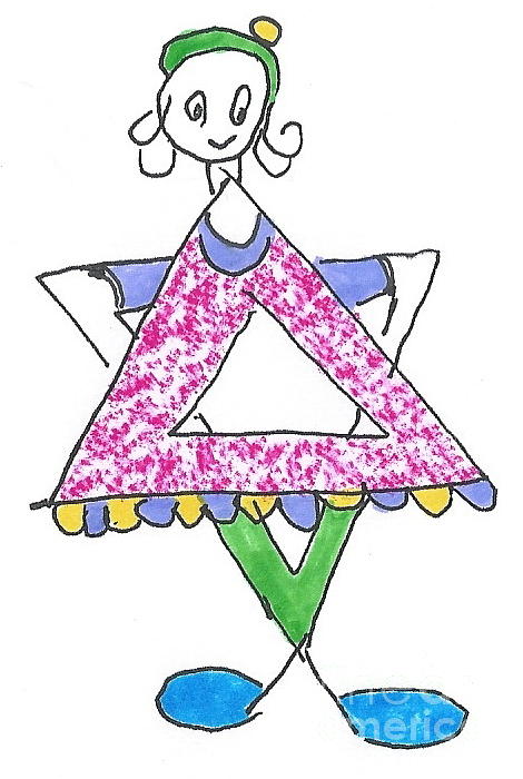 470x700 Jewish Star Girl In Pink Drawing