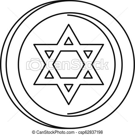 450x451 jewish star con, outline style jewish star con