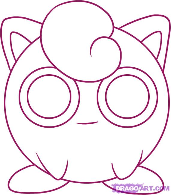 570x651 How To Draw Jigglypuff, Step