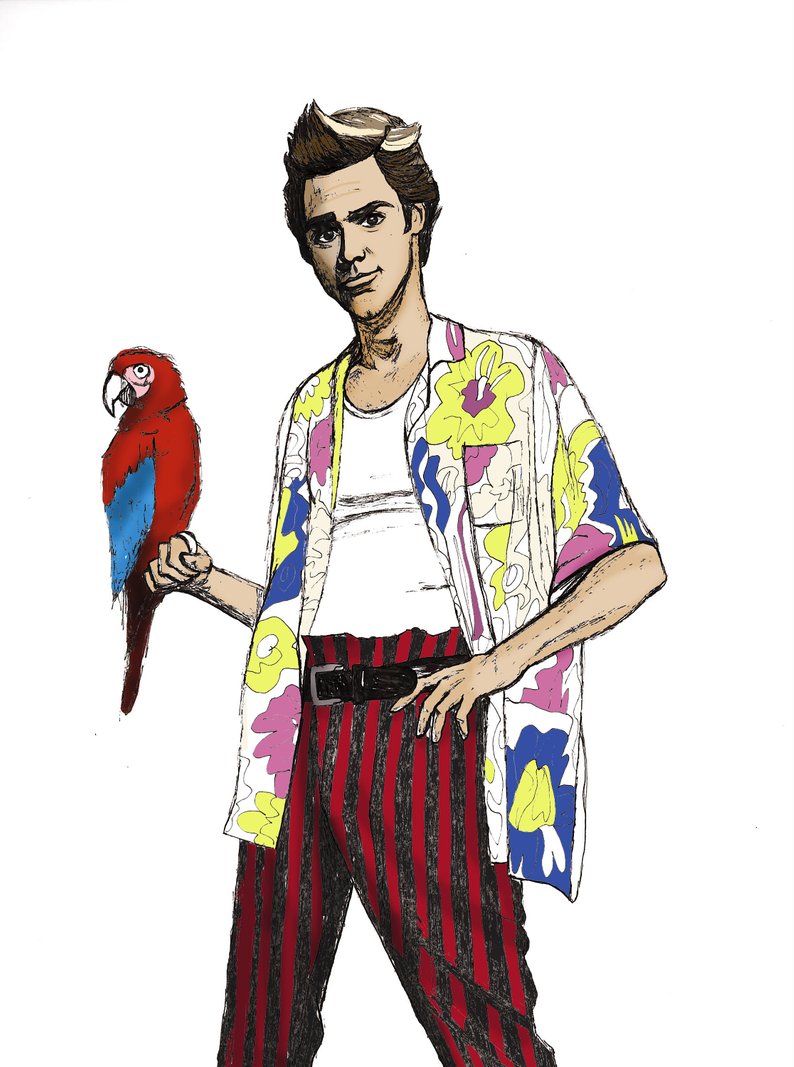 794x1067 Jim Carrey Ace Ventura Print Mixed Media Digital Pop Culture Etsy