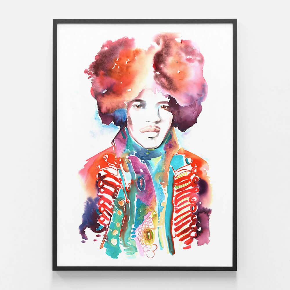 1000x1000 Jimi Hendrix Framed Wall Art Print