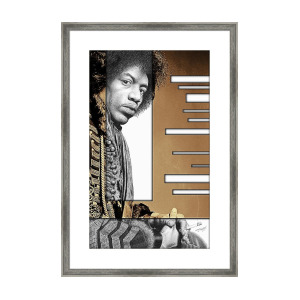300x300 Jimi Hendrix Pencil Drawing Framed Print