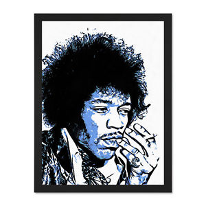 300x300 Photo Painting Rock Legend Jimi Hendrix Graphic Large Framed Art