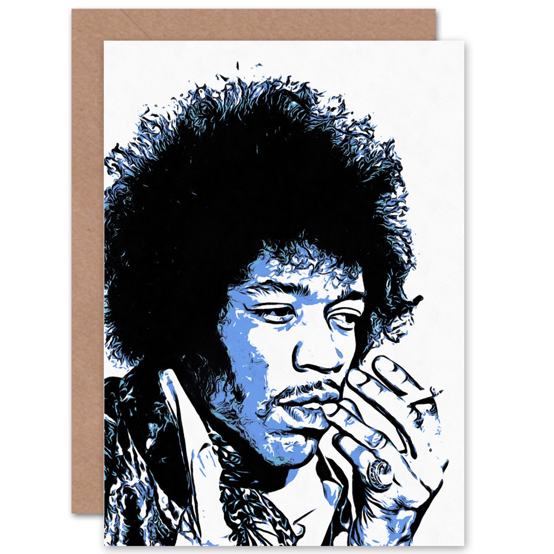 1800x1800 Card Greeting Gift Photo Painting Rock Legend Jimi Hendrix Etsy