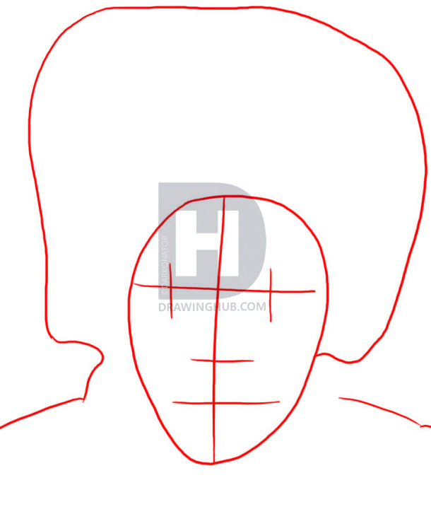 610x720 How To Draw Jimi Hendrix, Step