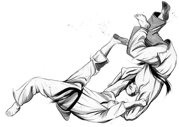 611x432 Marcial Arts In Fighting Drawing, Jiu