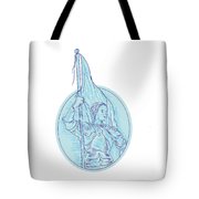 180x180 Joan Of Arc Holding Flag Oval Drawing Digital Art