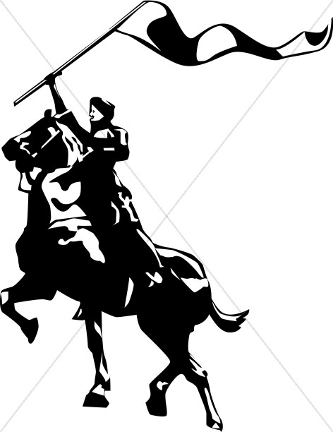 472x612 Joan Of Arc Riding Victorious Veteran's Day Clipart