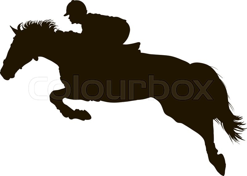 800x571 Drawing The Silhouette Of The Jockey Stock Vector Colourbox