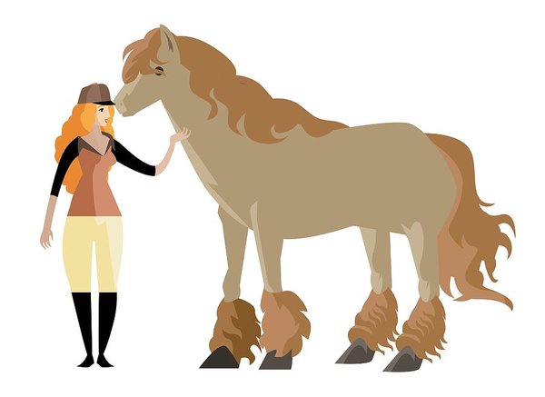 600x437 Jockey Woman With Horse Art Print