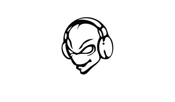 600x350 Alien Disc Jockey Dj Wall Size Cartoon Decal Vinyl Decor Graphics