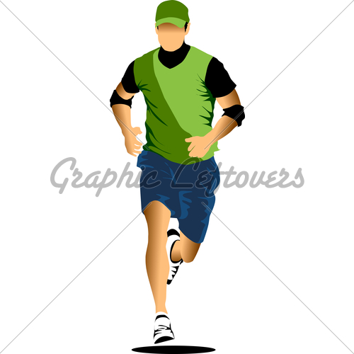 500x500 Man Jogging Gl Stock Images