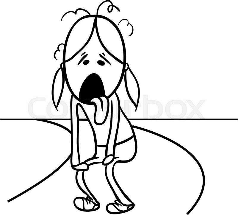 800x722 Tired Person After Jogging, Relax Vector Cartoon Vector