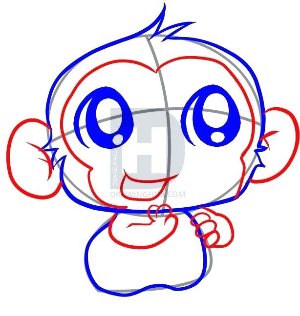 614x648 Easy To Draw Monkey Draw Monkey Face Easy How To Draw A Cute Easy